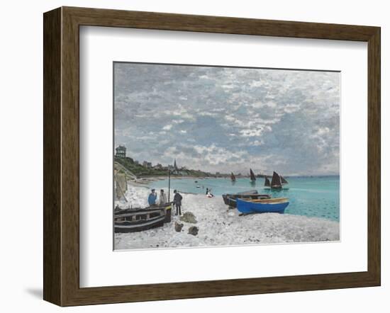 The Beach at Sainte-Adresse, 1867-Claude Monet-Framed Art Print