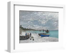 The Beach at Sainte-Adresse, 1867-Claude Monet-Framed Art Print