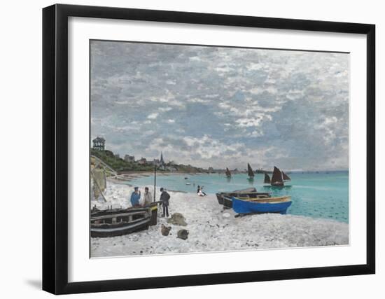 The Beach at Sainte-Adresse, 1867-Claude Monet-Framed Giclee Print