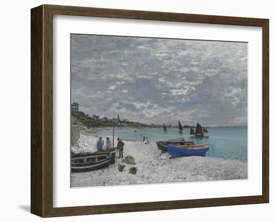 The Beach at Sainte-Adresse, 1867-Claude Monet-Framed Giclee Print