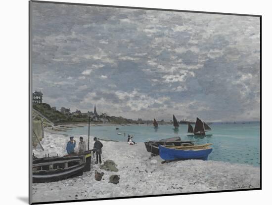 The Beach at Sainte-Adresse, 1867-Claude Monet-Mounted Giclee Print
