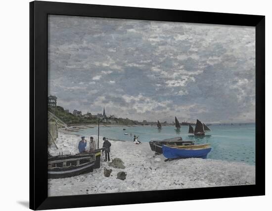 The Beach at Sainte-Adresse, 1867-Claude Monet-Framed Giclee Print