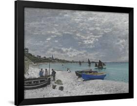 The Beach at Sainte-Adresse, 1867-Claude Monet-Framed Giclee Print