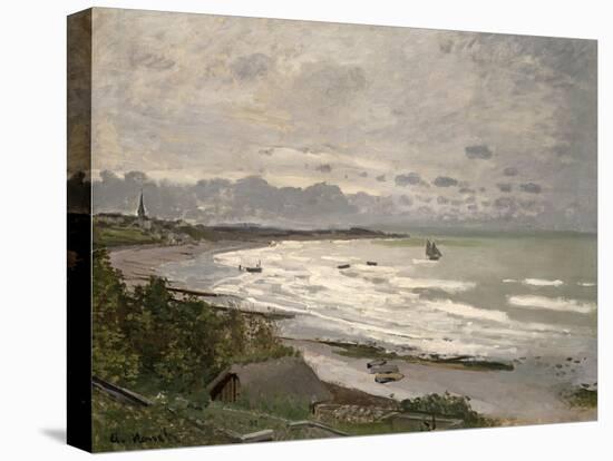 The Beach at Sainte Adresse, 1867-Claude Monet-Stretched Canvas