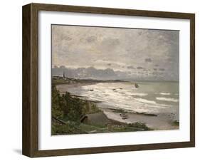 The Beach at Sainte Adresse, 1867-Claude Monet-Framed Giclee Print