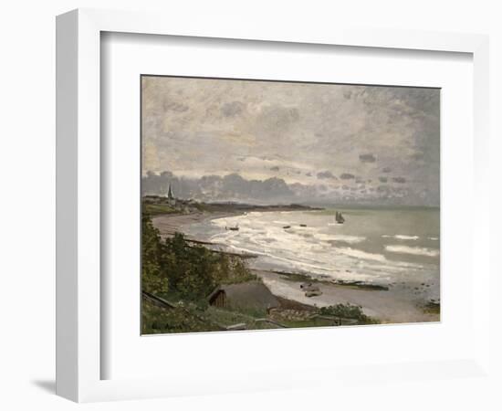 The Beach at Sainte Adresse, 1867-Claude Monet-Framed Giclee Print