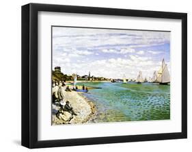 The Beach at Sainte Adresse-Claude Monet-Framed Giclee Print