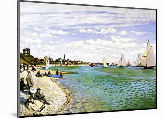 The Beach at Sainte Adresse-Claude Monet-Mounted Giclee Print