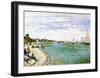 The Beach at Sainte Adresse-Claude Monet-Framed Giclee Print