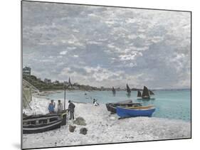 The Beach at Sainte-Adresse-Claude Monet-Mounted Giclee Print