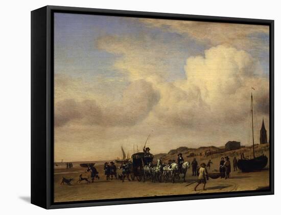 The Beach at Scheveningen, Holland-Adriaen van de Velde-Framed Stretched Canvas