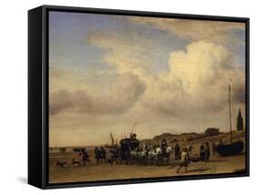 The Beach at Scheveningen, Holland-Adriaen van de Velde-Framed Stretched Canvas