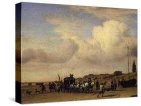 The Beach at Scheveningen, Holland-Adriaen van de Velde-Stretched Canvas