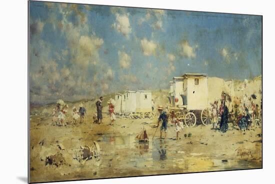 The Beach at Scheveningen, Holland-Frederik Hendrik Kaemmerer-Mounted Giclee Print