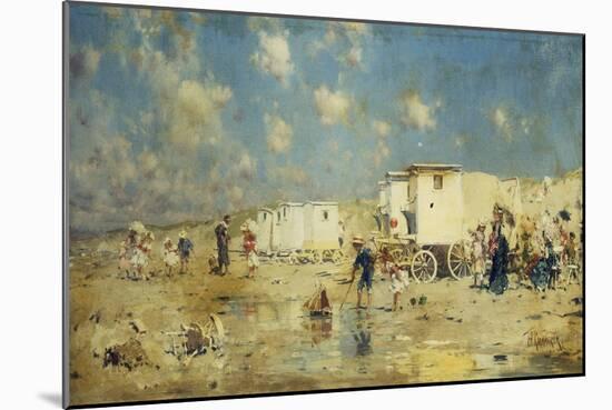 The Beach at Scheveningen, Holland-Frederik Hendrik Kaemmerer-Mounted Giclee Print
