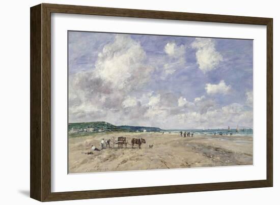 The Beach at Tourgeville, 1893-Eug?ne Boudin-Framed Giclee Print