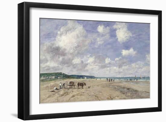 The Beach at Tourgeville, 1893-Eug?ne Boudin-Framed Giclee Print