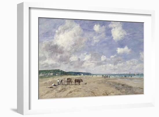 The Beach at Tourgeville, 1893-Eug?ne Boudin-Framed Giclee Print