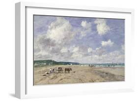 The Beach at Tourgeville, 1893-Eug?ne Boudin-Framed Giclee Print