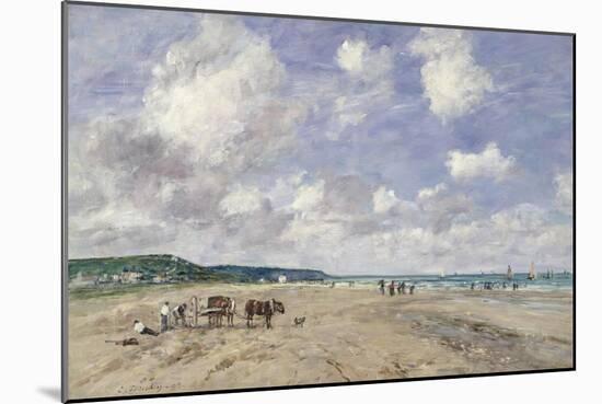 The Beach at Tourgeville, 1893-Eug?ne Boudin-Mounted Giclee Print