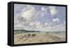 The Beach at Tourgeville, 1893-Eug?ne Boudin-Framed Stretched Canvas