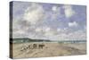 The Beach at Tourgeville, 1893-Eug?ne Boudin-Stretched Canvas