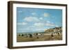 The Beach at Trouville, 1863 (Oil on Canvas)-Eugene Louis Boudin-Framed Giclee Print