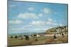 The Beach at Trouville, 1863 (Oil on Canvas)-Eugene Louis Boudin-Mounted Giclee Print