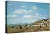 The Beach at Trouville, 1863 (Oil on Canvas)-Eugene Louis Boudin-Stretched Canvas