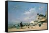 The Beach at Trouville, 1863-Eugène Boudin-Framed Stretched Canvas