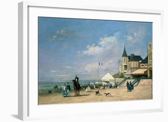 The Beach at Trouville, 1863-Eugène Boudin-Framed Giclee Print