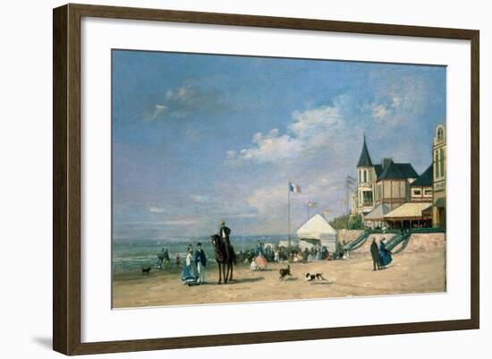 The Beach at Trouville, 1863-Eugène Boudin-Framed Giclee Print