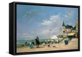 The Beach at Trouville, 1863-Eugène Boudin-Framed Stretched Canvas