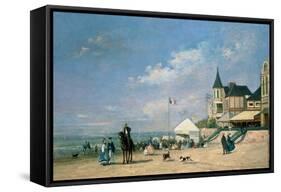 The Beach at Trouville, 1863-Eugène Boudin-Framed Stretched Canvas