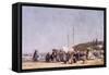 The Beach at Trouville, 1864-Eugène Boudin-Framed Stretched Canvas