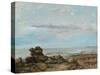 The Beach at Trouville, 1865-Gustave Courbet-Stretched Canvas