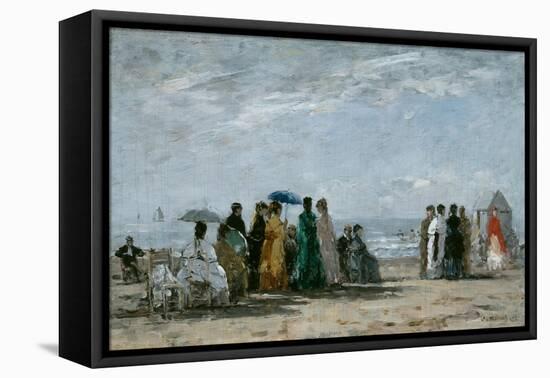 The Beach at Trouville, 1869-Eugene Louis Boudin-Framed Stretched Canvas