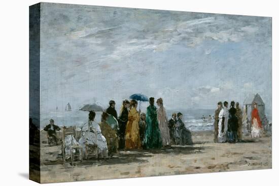 The Beach at Trouville, 1869-Eugene Louis Boudin-Stretched Canvas