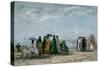 The Beach at Trouville, 1869-Eugene Louis Boudin-Stretched Canvas