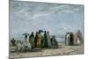 The Beach at Trouville, 1869-Eugene Louis Boudin-Mounted Giclee Print