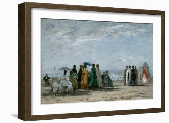 The Beach at Trouville, 1869-Eugene Louis Boudin-Framed Giclee Print