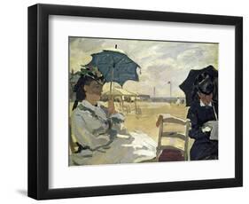 The Beach at Trouville, 1870-Claude Monet-Framed Premium Giclee Print