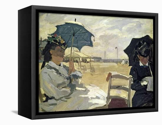The Beach at Trouville, 1870-Claude Monet-Framed Stretched Canvas