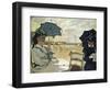 The Beach at Trouville, 1870-Claude Monet-Framed Giclee Print