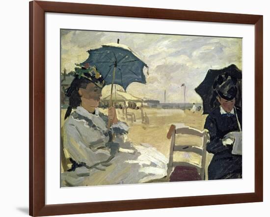 The Beach at Trouville, 1870-Claude Monet-Framed Giclee Print