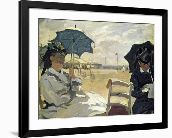 The Beach at Trouville, 1870-Claude Monet-Framed Giclee Print