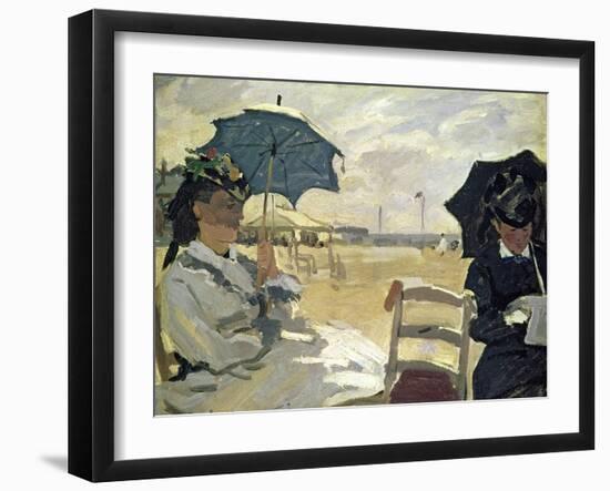 The Beach at Trouville, 1870-Claude Monet-Framed Giclee Print