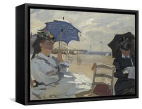 The Beach at Trouville. 1870-Claude Monet-Framed Stretched Canvas