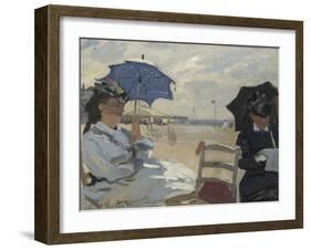 The Beach at Trouville. 1870-Claude Monet-Framed Giclee Print