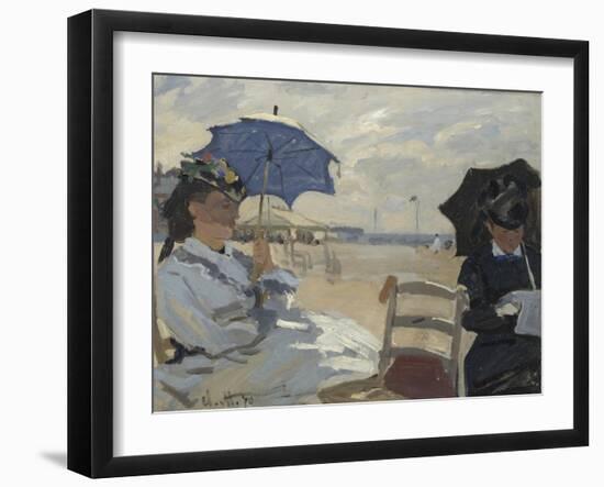 The Beach at Trouville. 1870-Claude Monet-Framed Giclee Print